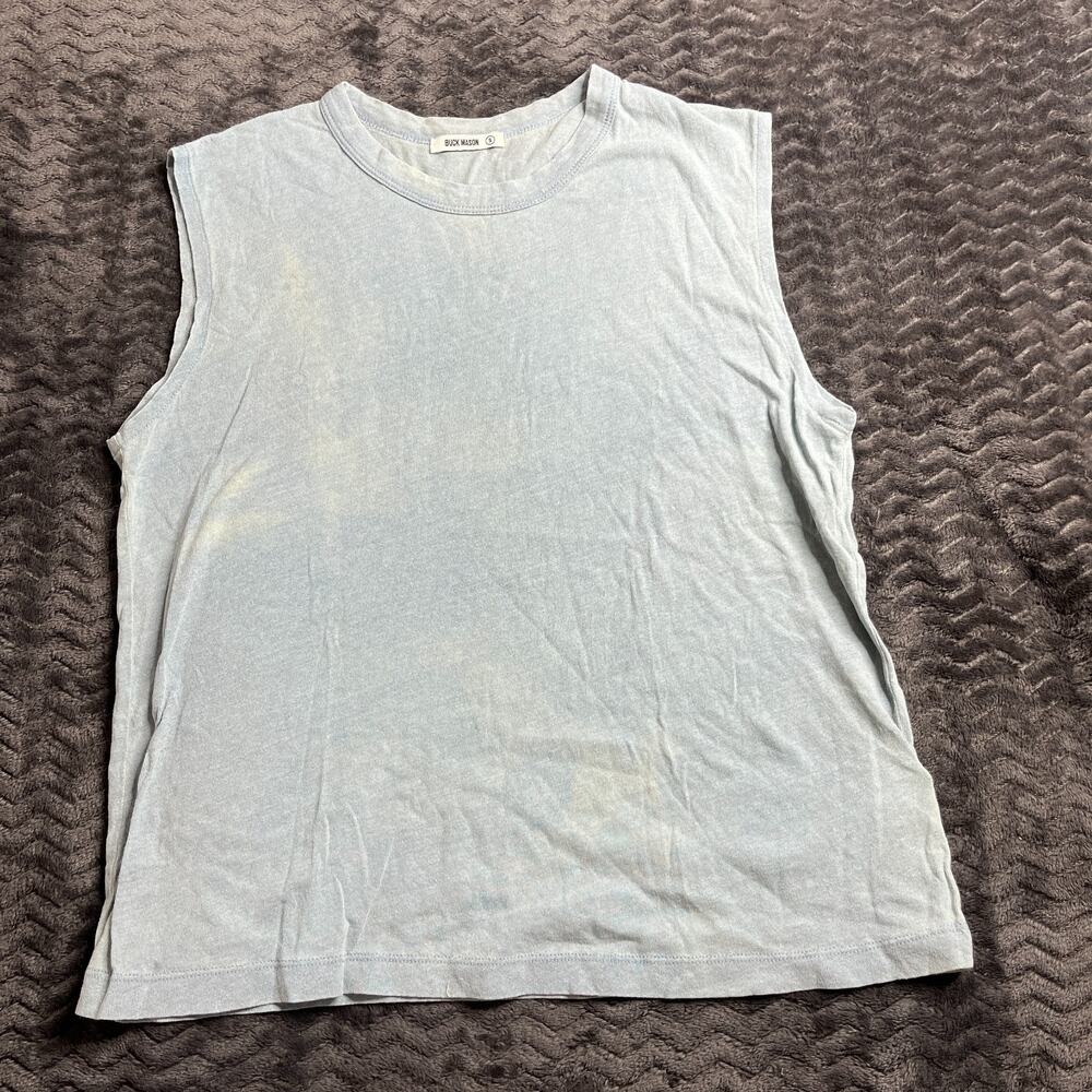 Buck Mason Indigo Dipped Jersey Muscle Tank Size small